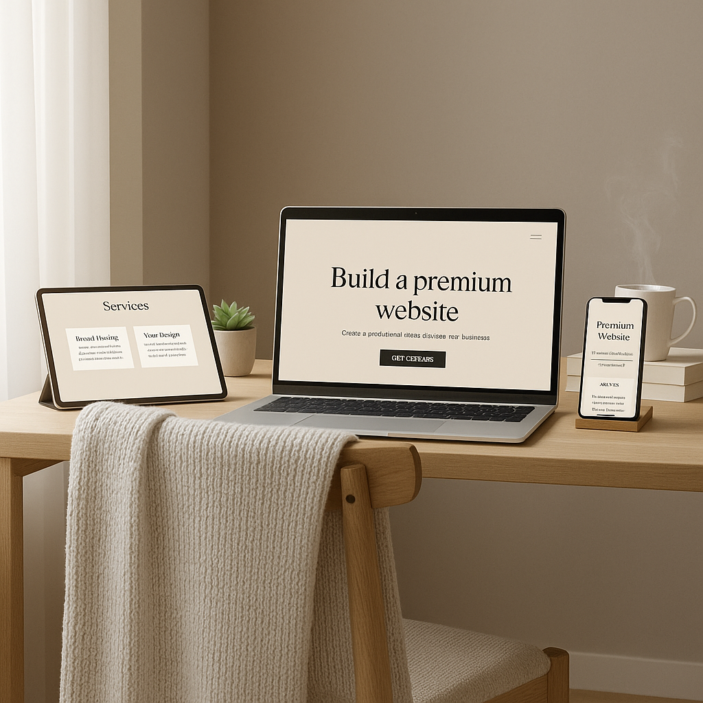 Professional website design mockup on a laptop
